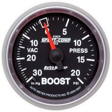 Load image into Gallery viewer, AutoMeter GAUGE, VAC/BOOST, 2 1/16&quot;, 30INHG-20PSI, MECHANICAL, SPORT-COMP II