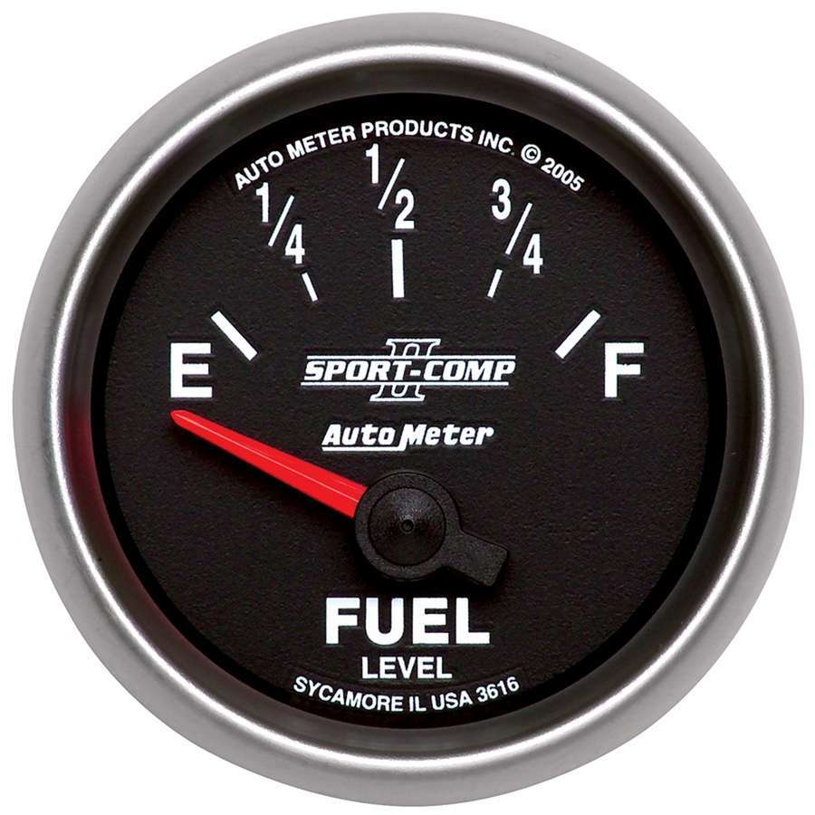 AutoMeter GAUGE, FUEL LEVEL, 2 1/16", 240OE TO 33OF, ELEC, SPORT-COMP II