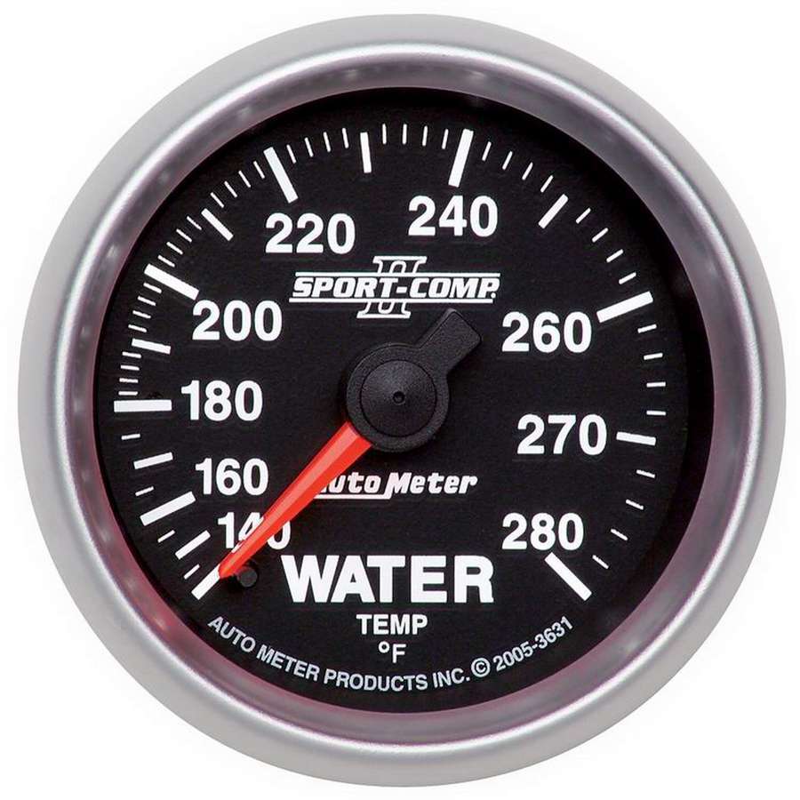 AutoMeter GAUGE, WATER TEMP, 2 1/16", 140-280?F, MECHANICAL, SPORT-COMP II