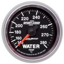 Cargar imagen en el visor de la galería, AutoMeter GAUGE, WATER TEMP, 2 1/16&quot;, 140-280?F, MECHANICAL, SPORT-COMP II