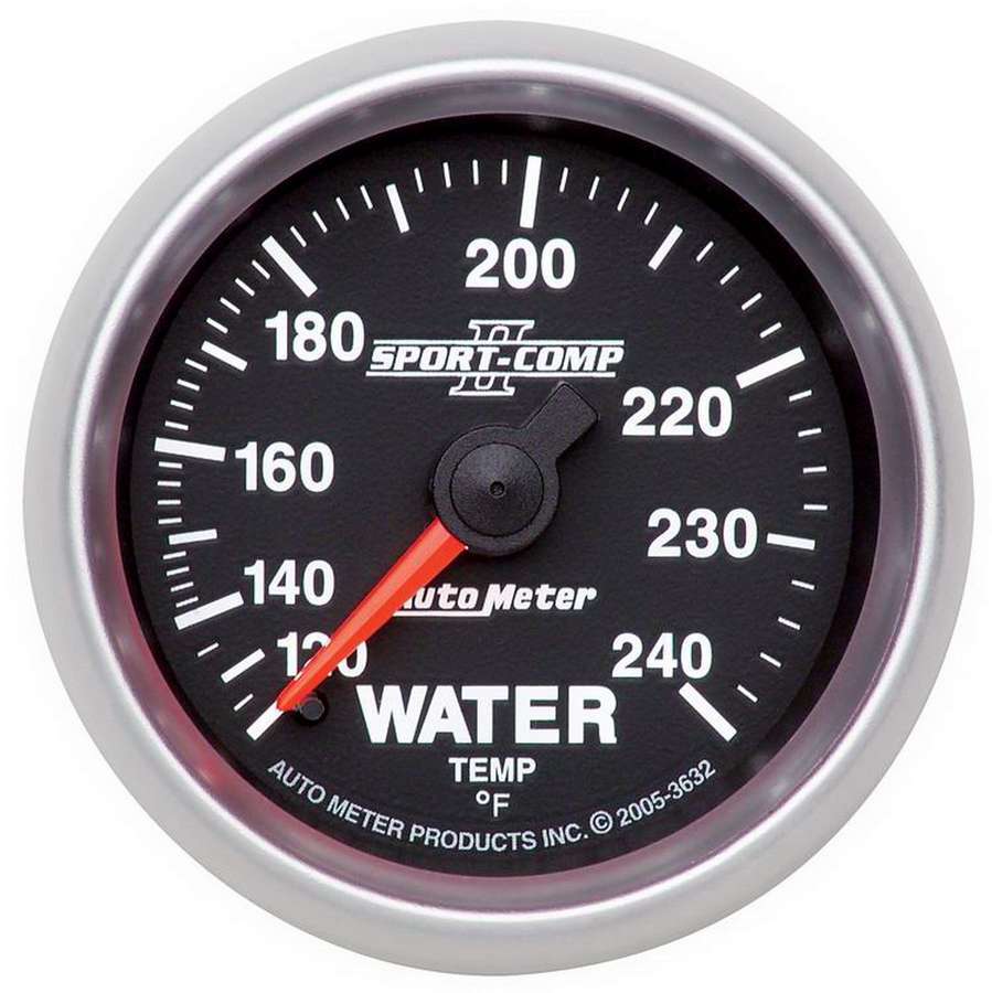 AutoMeter GAUGE, WATER TEMP, 2 1/16", 120-240?F, MECHANICAL, SPORT-COMP II