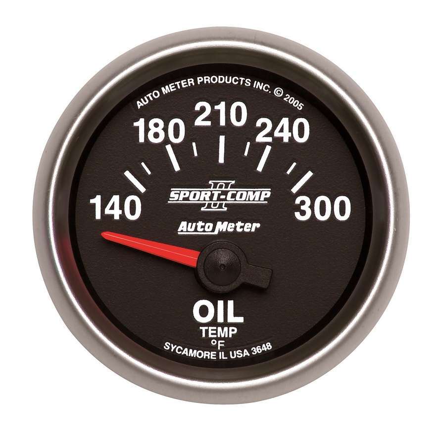 AutoMeter GAUGE, OIL TEMP, 2 1/16", 140-300?F, ELECTRIC, SPORT-COMP II