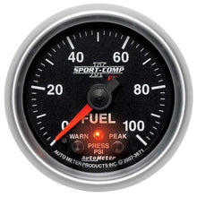 Cargar imagen en el visor de la galería, AutoMeter GAUGE, FUEL PRESS, 2 1/16&quot;, 100PSI, DIGITAL STPR MTR W/PK &amp; WRN, SPORT-COMP II