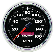 Load image into Gallery viewer, AutoMeter GAUGE, SPEEDOMETER, 5&quot; , 160MPH, ELEC. PROGRAMMABLE, SPORT-COMP II