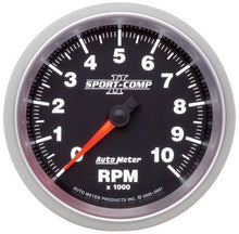 Cargar imagen en el visor de la galería, AutoMeter GAUGE, TACHOMETER, 3 3/8&quot;, 10K RPM, IN-DASH, SPORT-COMP II