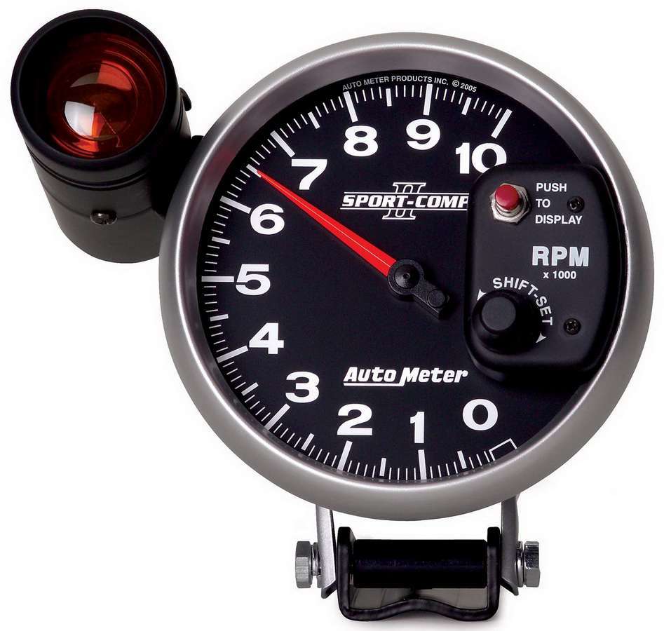 AutoMeter GAUGE, TACHOMETER, 5", 10K RPM, PEDESTAL W/ EXT. SHIFT-LITE, SPORT-COMP II