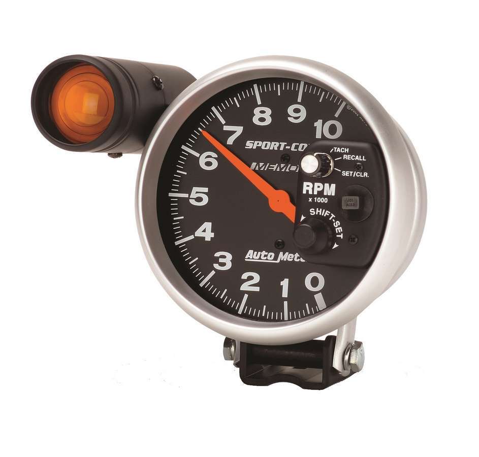 AutoMeter GAUGE, TACH, 5", 10K RPM, PEDESTAL W/ EXT. SHIFT-LITE & MEMORY, SPORT-COMP