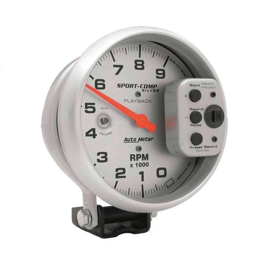 AutoMeter GAUGE, TACHOMETER, 5", 9K RPM, PEDESTAL W/ RPM PLAYBACK, ULTRA-LITE