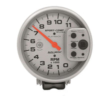 Load image into Gallery viewer, AutoMeter GAUGE, TACHOMETER, 5&quot;, 11K RPM, PEDESTAL W/ RPM PLAYBACK, ULTRA-LITE