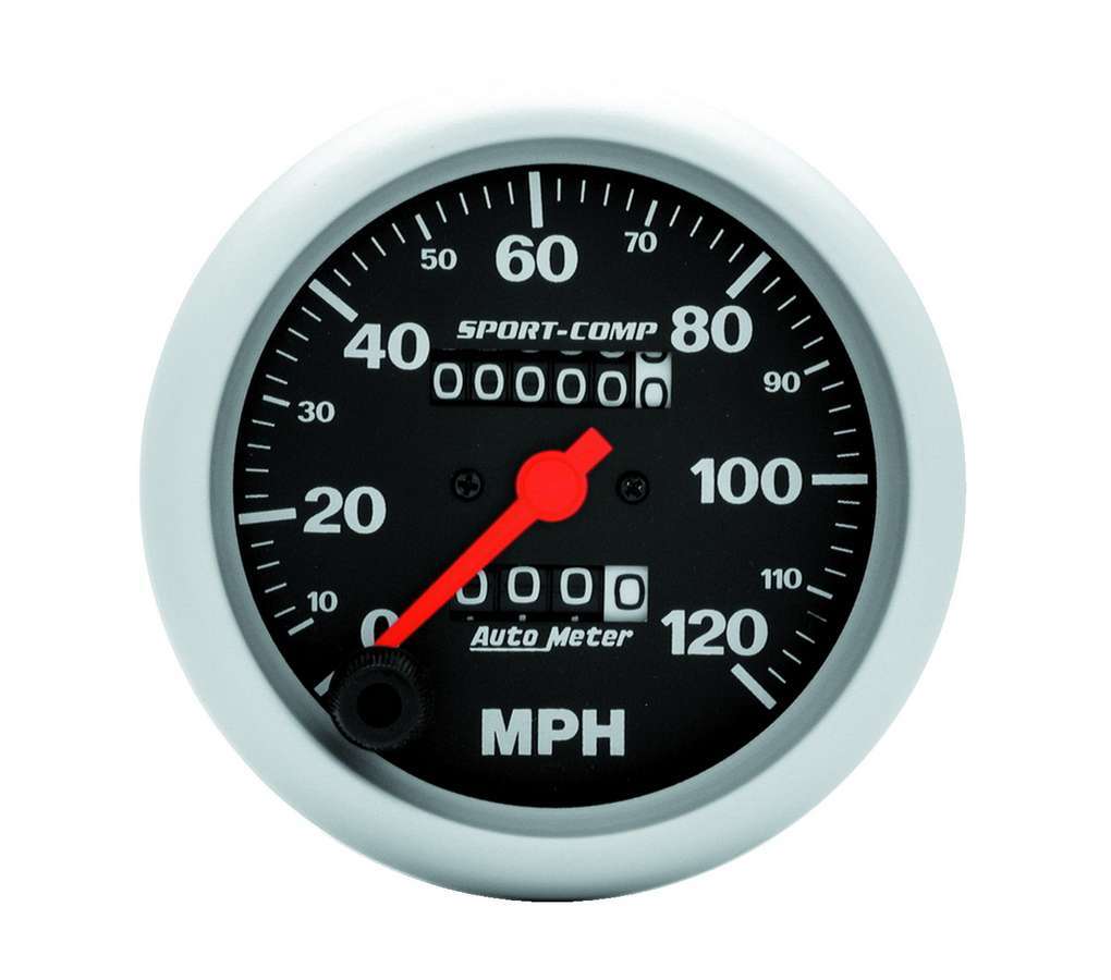 AutoMeter GAUGE, SPEEDOMETER, 3 3/8", 120MPH, MECHANICAL, SPORT-COMP