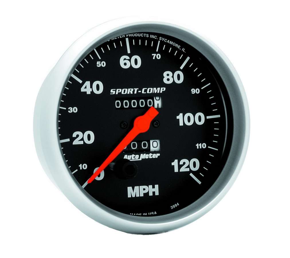 AutoMeter GAUGE, SPEEDOMETER, 5", 120MPH, MECHANICAL, SPORT-COMP