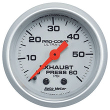 Load image into Gallery viewer, Exhaust Pressure Gauge 0-60psi Ultra-Lite