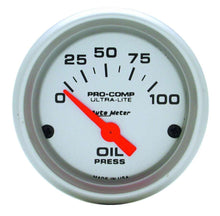 Load image into Gallery viewer, 2-1/16in U/L Oil Pressure Gauge 0-100psi