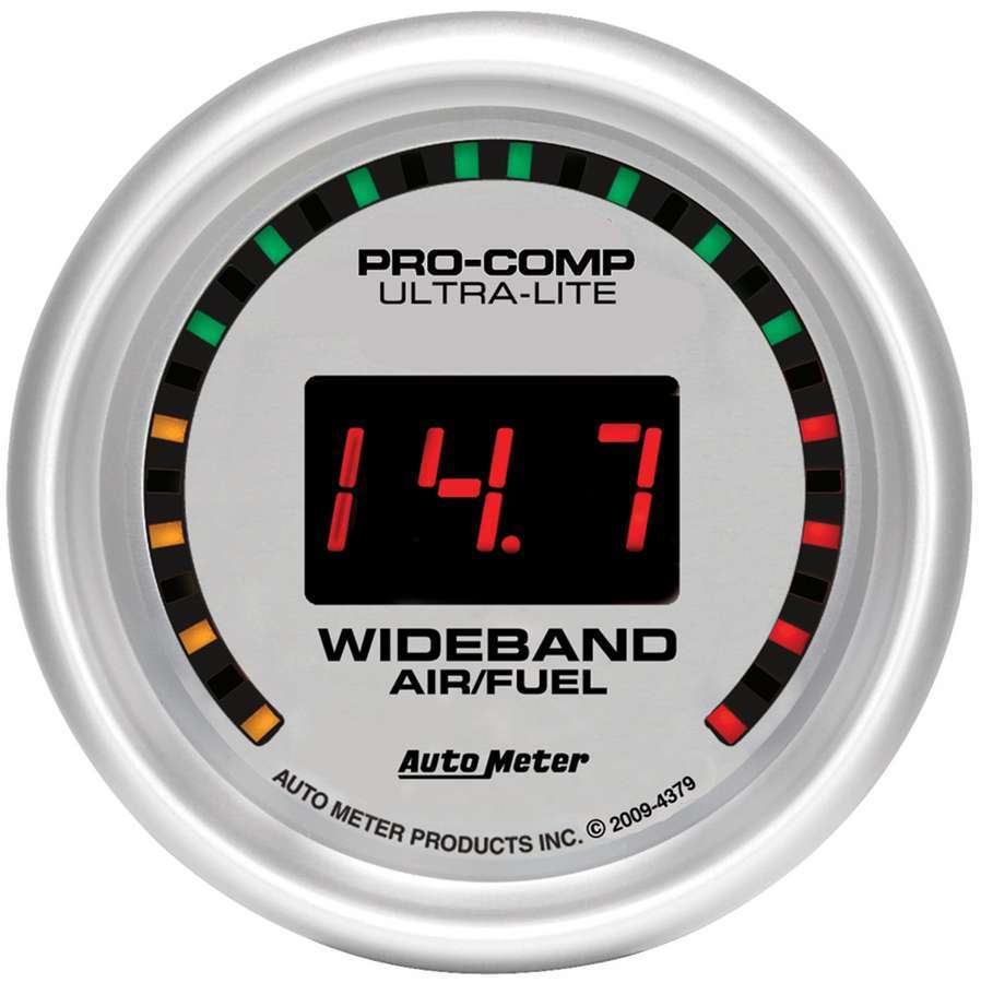 Indicador AutoMeter de relación aire/combustible, banda ancha, para uso en la calle, 2 1/16", 10:1-17:1, digital, ultraliviano