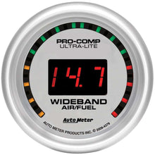 Cargar imagen en el visor de la galería, Indicador AutoMeter de relación aire/combustible, banda ancha, para uso en la calle, 2 1/16&quot;, 10:1-17:1, digital, ultraliviano