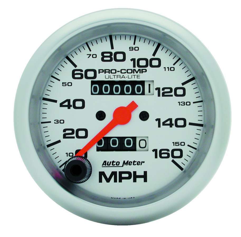 AutoMeter GAUGE, SPEEDOMETER, 3 3/8", 160MPH, MECHANICAL, ULTRA-LITE