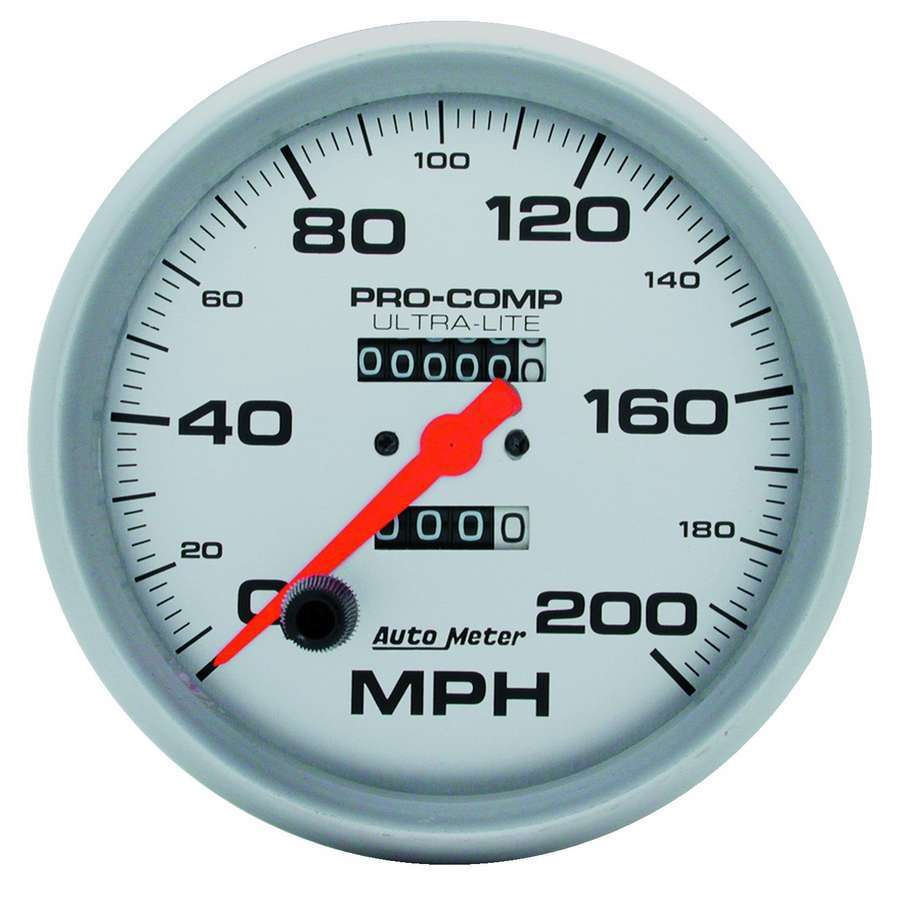 AutoMeter GAUGE, SPEEDOMETER, 5" , 200MPH, MECHANICAL, ULTRA-LITE