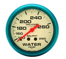 Cargar imagen en el visor de la galería, 2-5/8 Ultra-Nite Water Temp Gauge 140-280