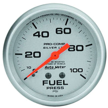 Cargar imagen en el visor de la galería, 2-5/8in Ultra-Lite 0-100 Fuel Press. Gauge