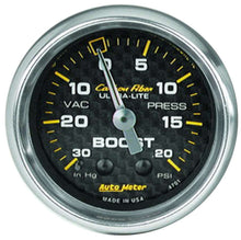 Cargar imagen en el visor de la galería, 2-1/16in C/F Boost Gauge 30in HG/20psi