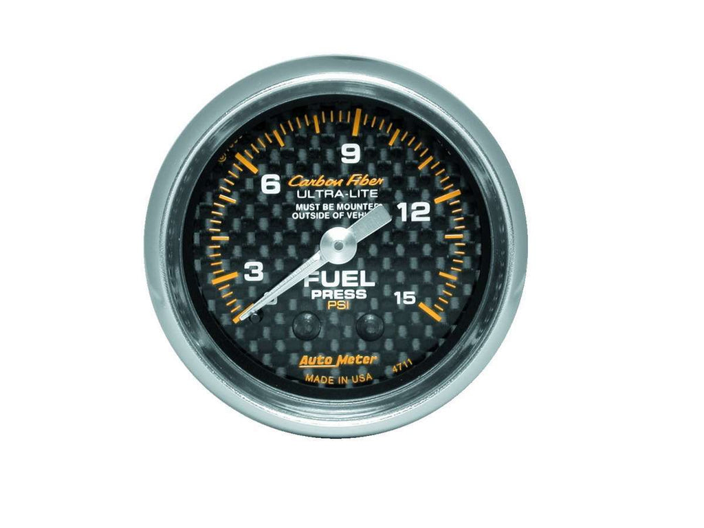 AutoMeter Traditional incandescent lighting illuminates around the perimeter of the dial