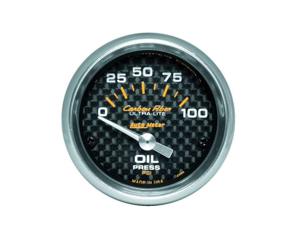 AutoMeter Traditional incandescent lighting illuminates around the perimeter of the dial