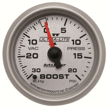 Load image into Gallery viewer, AutoMeter GAUGE, VAC/BOOST, 2 1/16&quot;, 30INHG-20PSI, MECHANICAL, ULTRA-LITE II