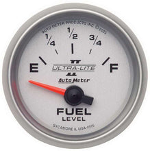 Cargar imagen en el visor de la galería, INDICADOR DE NIVEL DE COMBUSTIBLE AutoMeter, 2 1/16&quot;, 240OE A 33OF, ELÉCTRICO, ULTRA-LITE II