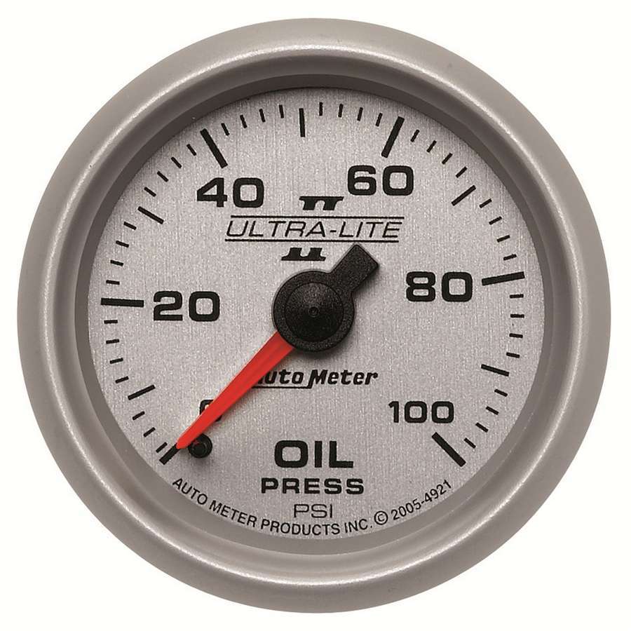 AutoMeter GAUGE, OIL PRESSURE, 2 1/16", 100PSI, MECHANICAL, ULTRA-LITE II