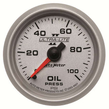 Load image into Gallery viewer, AutoMeter GAUGE, OIL PRESSURE, 2 1/16&quot;, 100PSI, MECHANICAL, ULTRA-LITE II