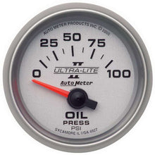 Load image into Gallery viewer, AutoMeter GAUGE, OIL PRESSURE, 2 1/16&quot;, 100PSI, ELECTRIC, ULTRA-LITE II