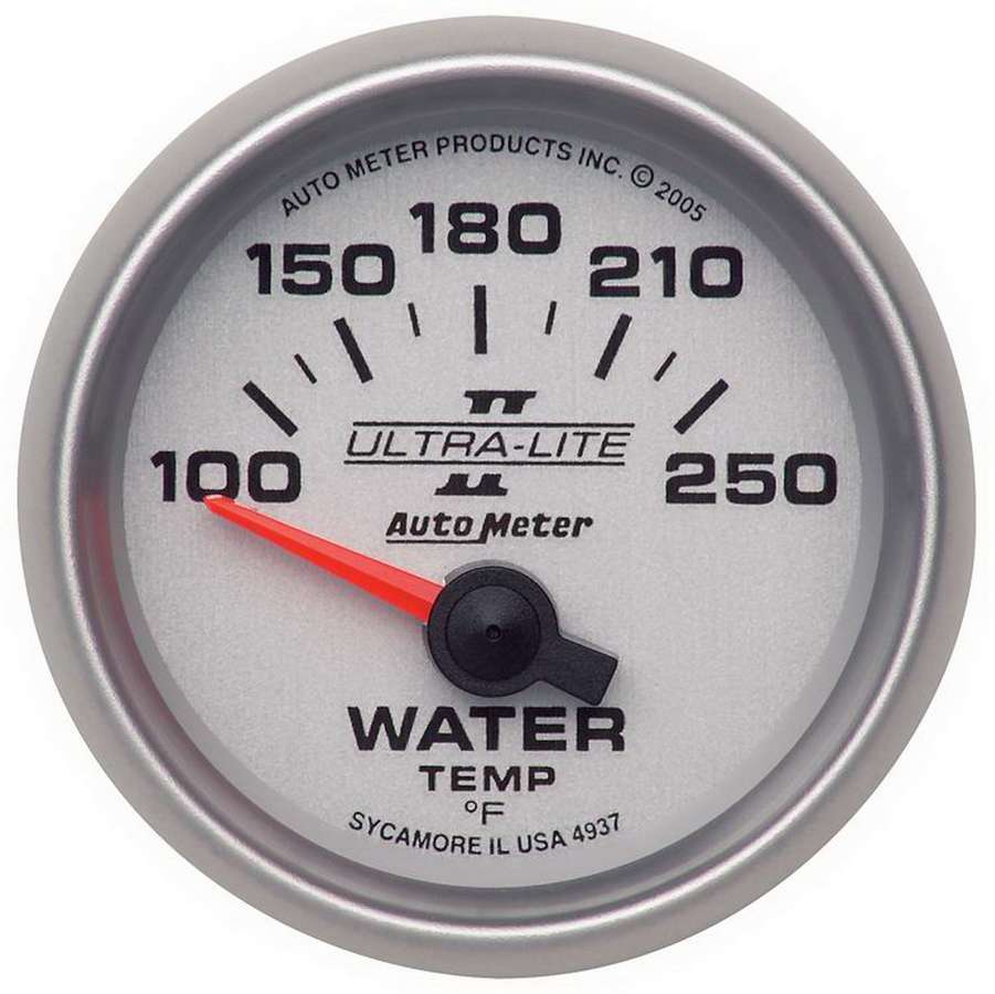 MEDIDOR DE TEMPERATURA DEL AGUA AutoMeter, 2 1/16", 100-250 °F, ELÉCTRICO, ULTRA-LITE II