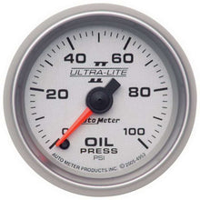 Load image into Gallery viewer, AutoMeter GAUGE, OIL PRESSURE, 2 1/16&quot;, 100PSI, DIGITAL STEPPER MOTOR, ULTRA-LITE II