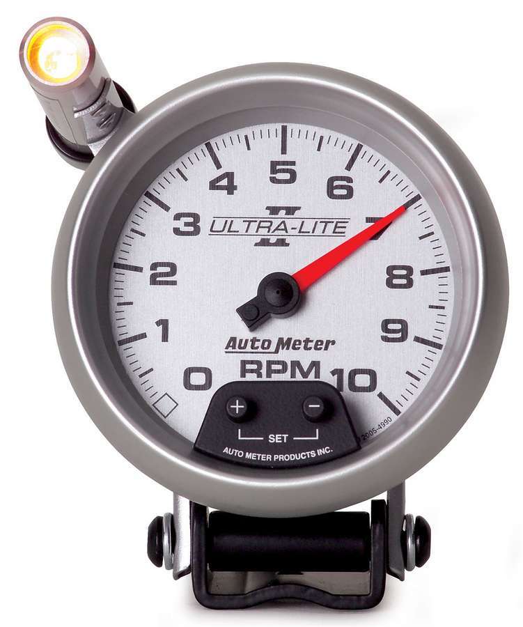 AutoMeter GAUGE, TACHOMETER, 3 3/4", 10K RPM, PEDESTAL W/ EXT. QUICK-LITE, ULTRA-LITE II