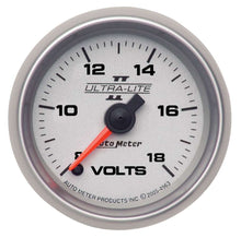 Load image into Gallery viewer, AutoMeter GAUGE, VOLTMETER, 2 1/16&quot; , 18V, DIGITAL STEPPER MOTOR, ULTRA-LITE II