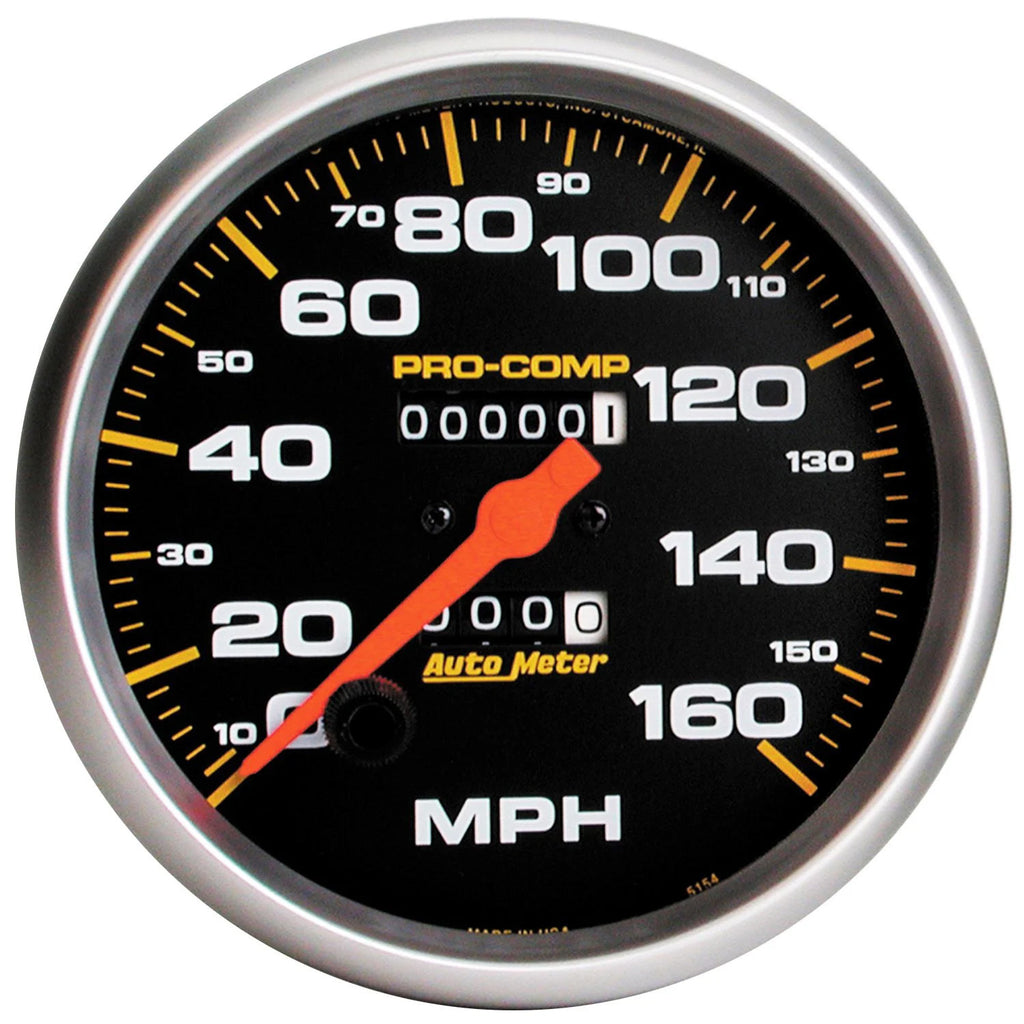 AutoMeter GAUGE, SPEEDOMETER, 5" , 160MPH, MECHANICAL, PRO-COMP