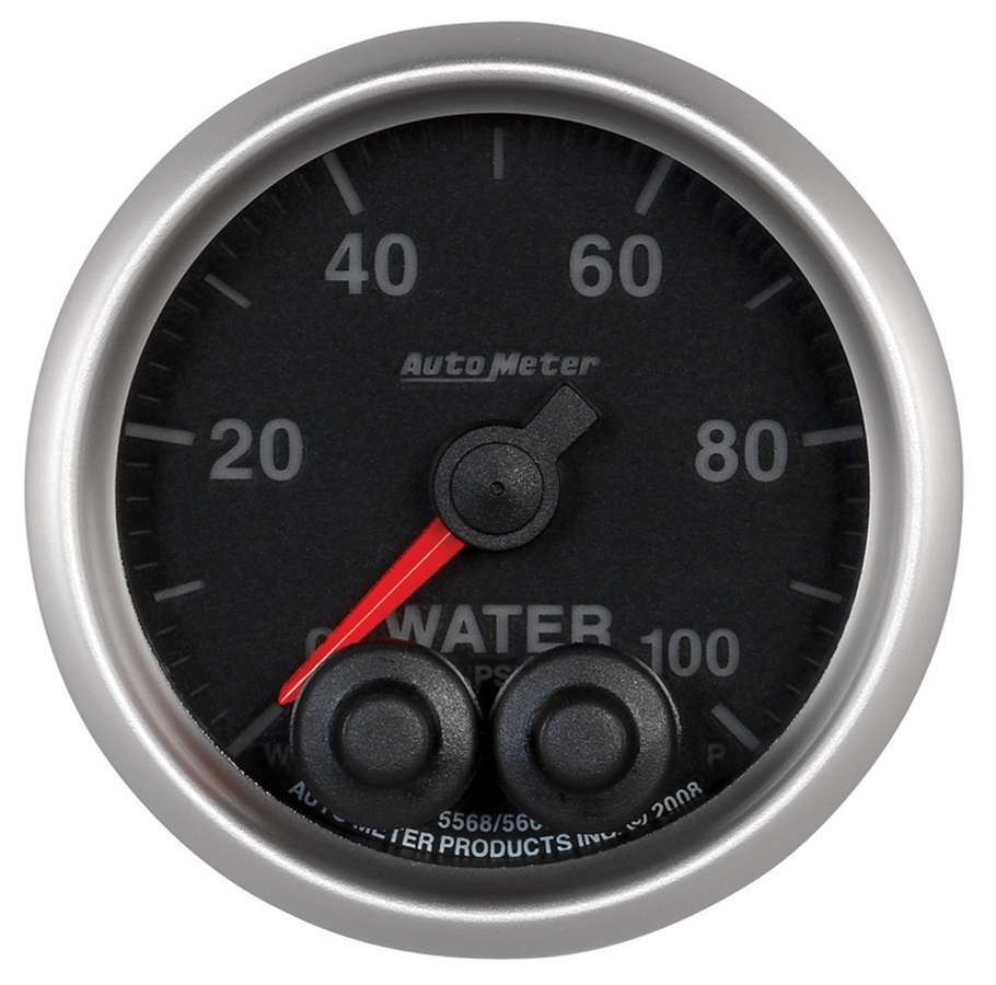 AutoMeter GAUGE, WATER PRESS, 2 1/16", 100PSI, STEPPER MOTOR W/PEAK & WARN, ELITE