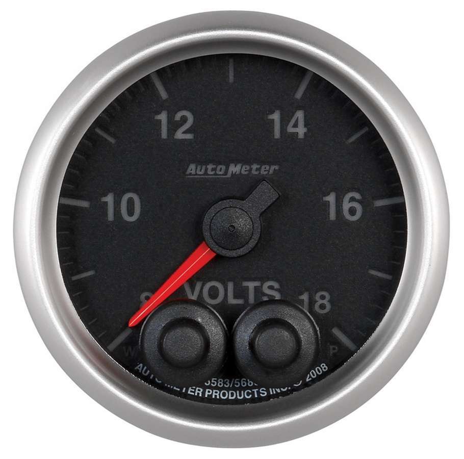 AutoMeter GAUGE, VOLTMETER, 2 1/16", 18V, DIGITAL STEPPER MOTOR W/PEAK & WARN, ELITE