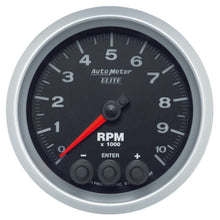 Cargar imagen en el visor de la galería, AutoMeter GAUGE, TACH, 3 3/8&quot;, 10K RPM, IN-DASH W/ SHIFT LIGHT &amp; PEAK MEM, ELITE