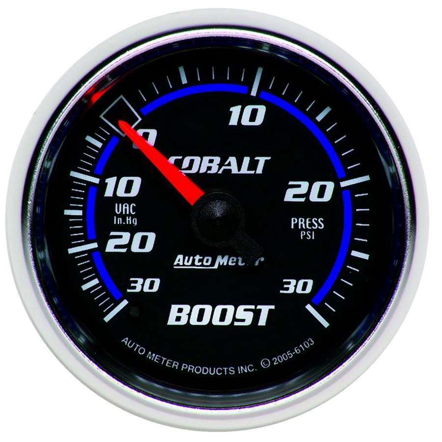 AutoMeter GAUGE, VAC/BOOST, 2 1/16" , 30INHG-30PSI, MECHANICAL, COBALT