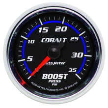 Load image into Gallery viewer, AutoMeter GAUGE, BOOST, 2 1/16&quot;, 35PSI, MECHANICAL, COBALT