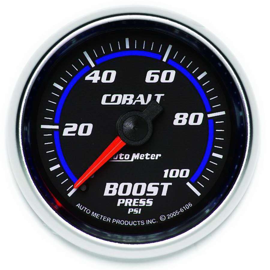 AutoMeter GAUGE, BOOST, 2 1/16", 100PSI, MECHANICAL, COBALT