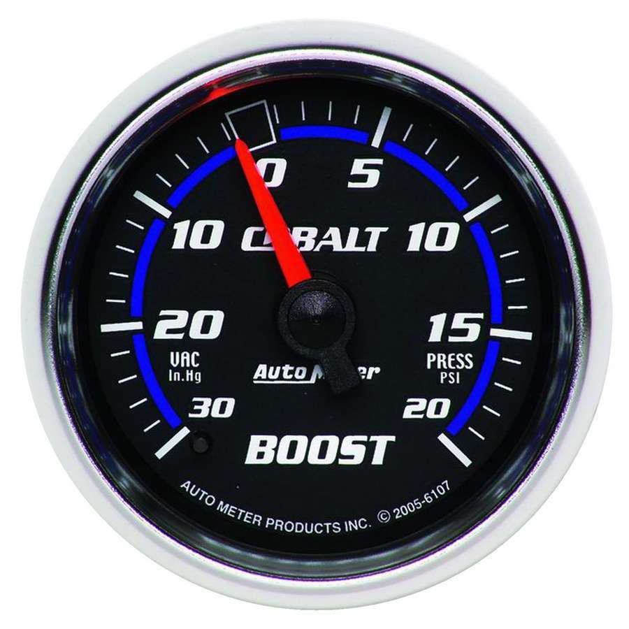 AutoMeter GAUGE, VAC/BOOST, 2 1/16" , 30INHG-20PSI, MECHANICAL, COBALT