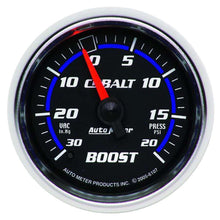 Load image into Gallery viewer, AutoMeter GAUGE, VAC/BOOST, 2 1/16&quot; , 30INHG-20PSI, MECHANICAL, COBALT