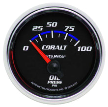 Load image into Gallery viewer, AutoMeter GAUGE, OIL PRESSURE, 2 1/16&quot;, 100PSI, ELECTRIC, COBALT