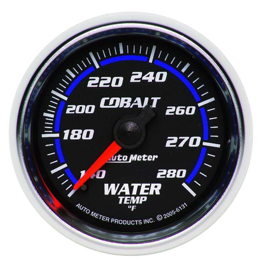 AutoMeter GAUGE, WATER TEMP, 2 1/16" , 140-280 Degrees F, MECHANICAL, COBALT