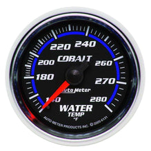 Cargar imagen en el visor de la galería, AutoMeter GAUGE, WATER TEMP, 2 1/16&quot; , 140-280 Degrees F, MECHANICAL, COBALT