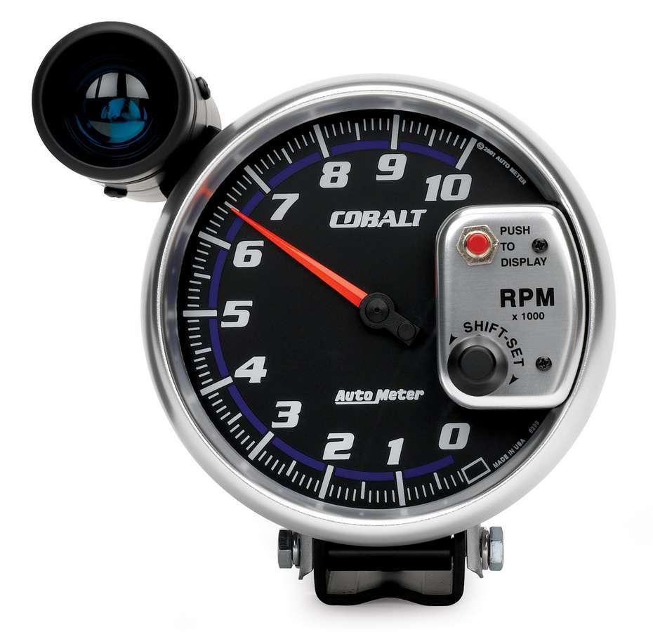 AutoMeter GAUGE, TACHOMETER, 5", 10K RPM, PEDESTAL W/ EXT. SHIFT-LITE, COBALT