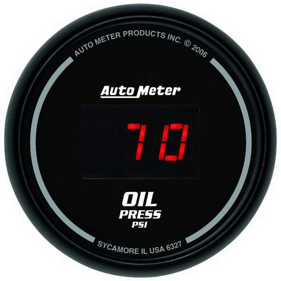 AutoMeter GAUGE, OIL PRESSURE, 2 1/16", 100PSI, DIGITAL, BLACK DIAL W/ RED LED