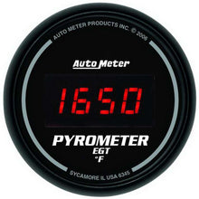 Load image into Gallery viewer, AutoMeter GAUGE, PYROMETER (EGT), 2 1/16&quot; , 1600 Degrees F, DIGITAL, BLACK DIAL W/ RED LED